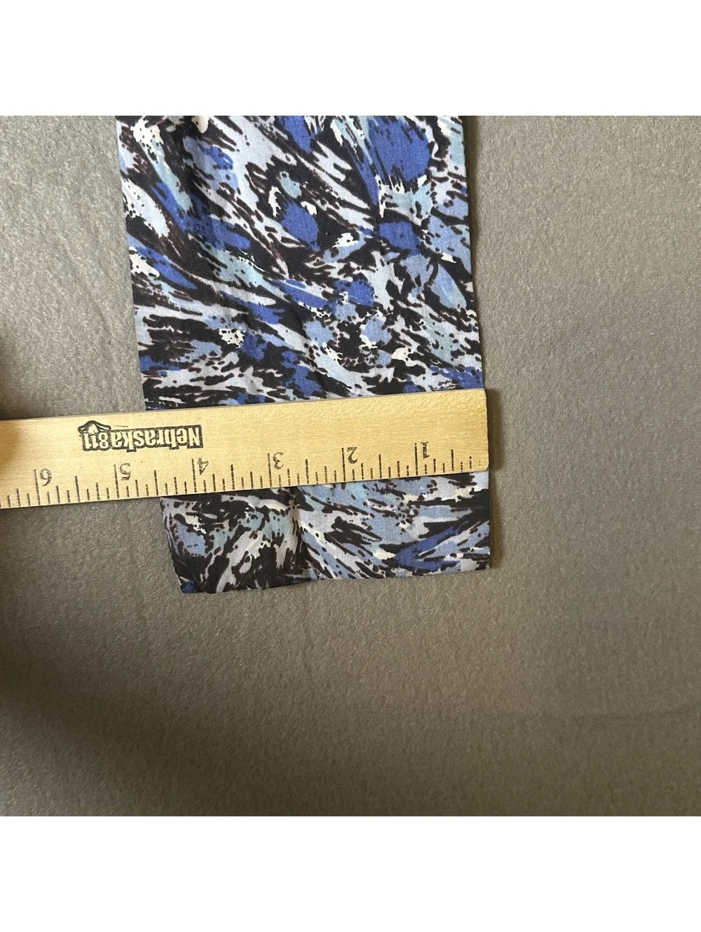 Blue, Black, & White Abstract Patterned Scarf